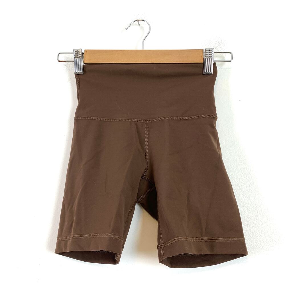 Lululemon Wunder Train High-Rise Biker Short 6" Java Brown Size 2 - Picture 5 of 8
